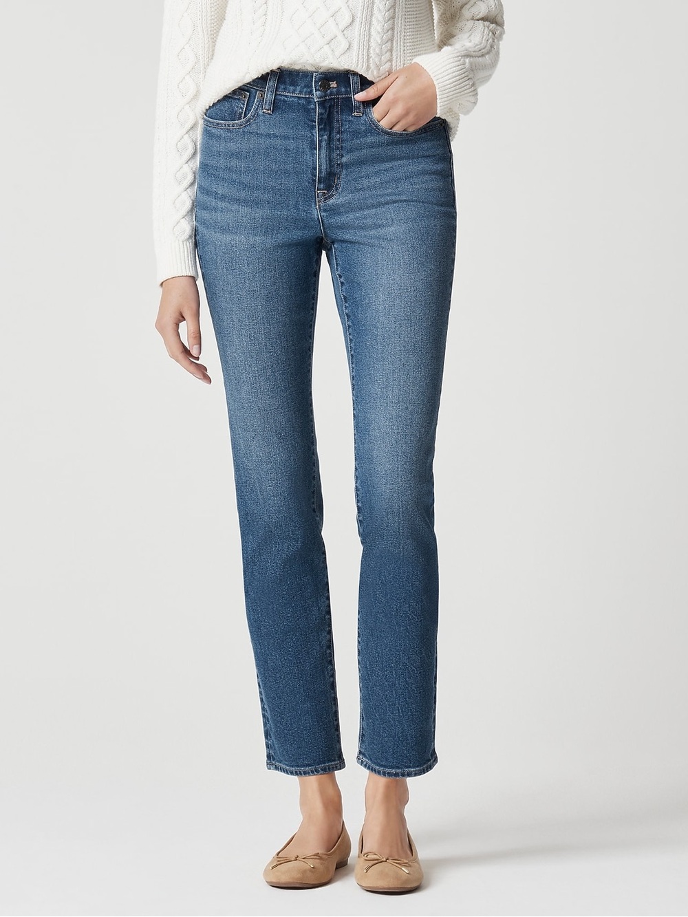 J.Crew Essential Straight High Rise Ankle Jean Women’s size 28 in Medium Indigo